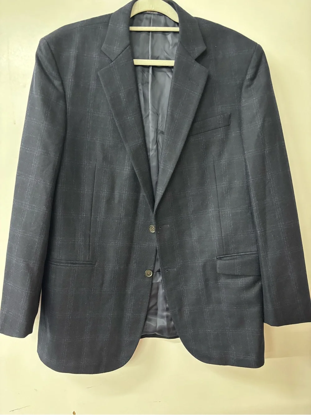Brooks Brothers Navy Windowpane Two-Button Sport Coat